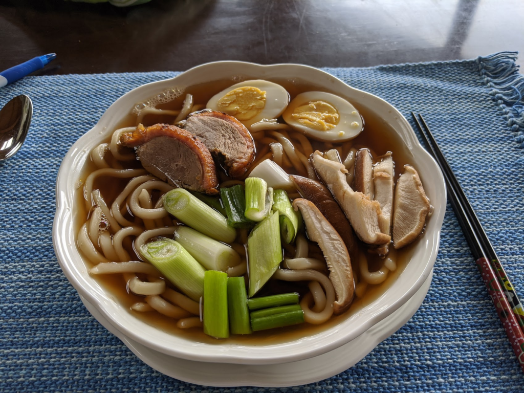 Duck and Green Onion Udon in a shoyu based broth.