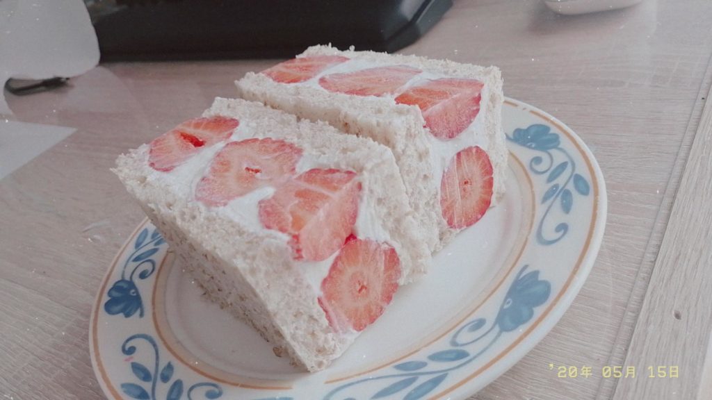 Once I made japanese strawberry sandwiches