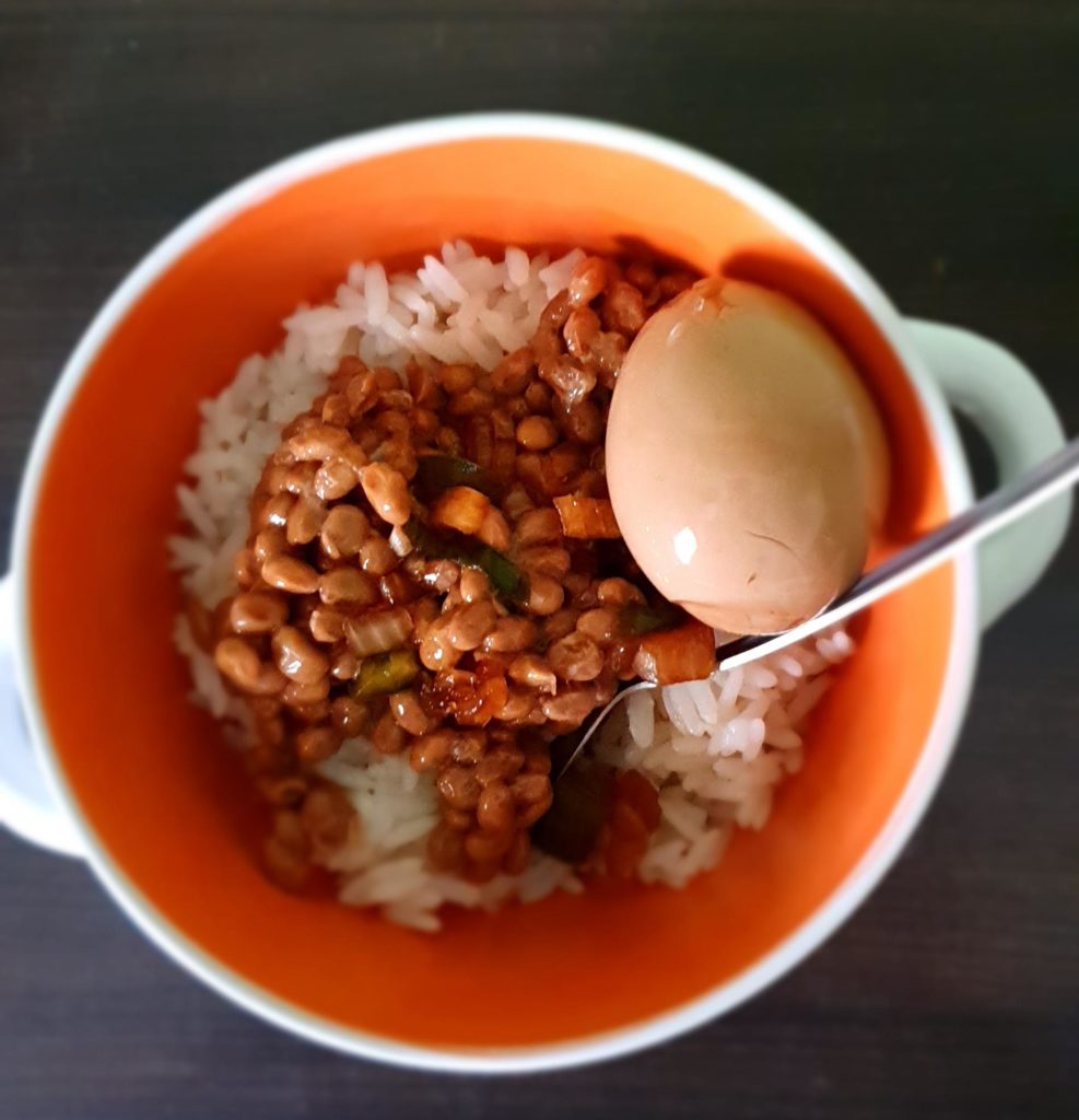 Natto with egg, delicious!