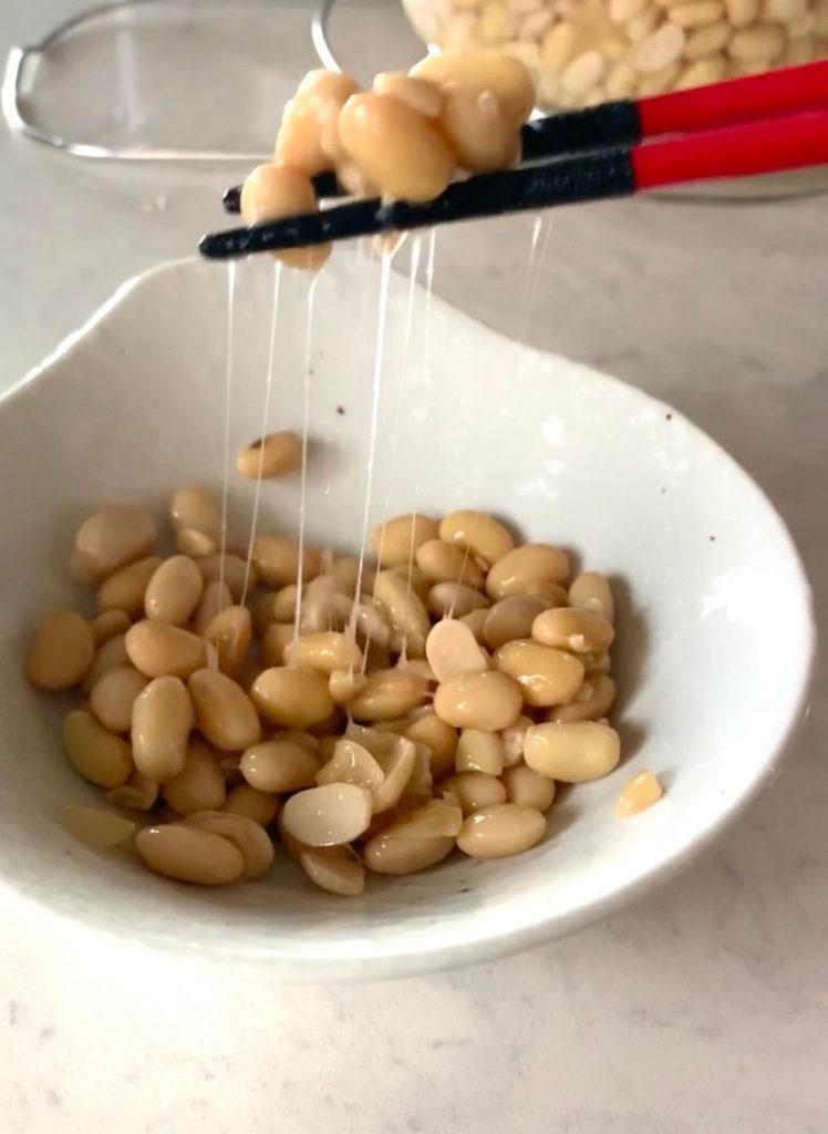 Instant Pot Natto success! Look at those strings!