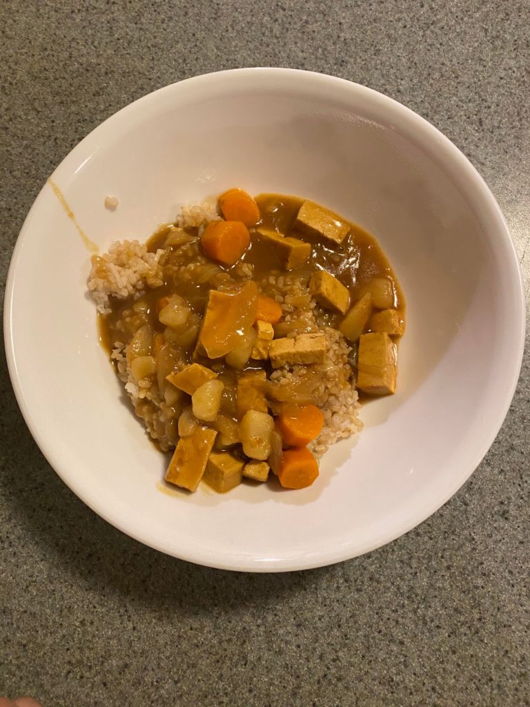 Japanese Curry! With Vermont curry, tofu, potato and carrots. Starting my journey into Japanese cuisine :)