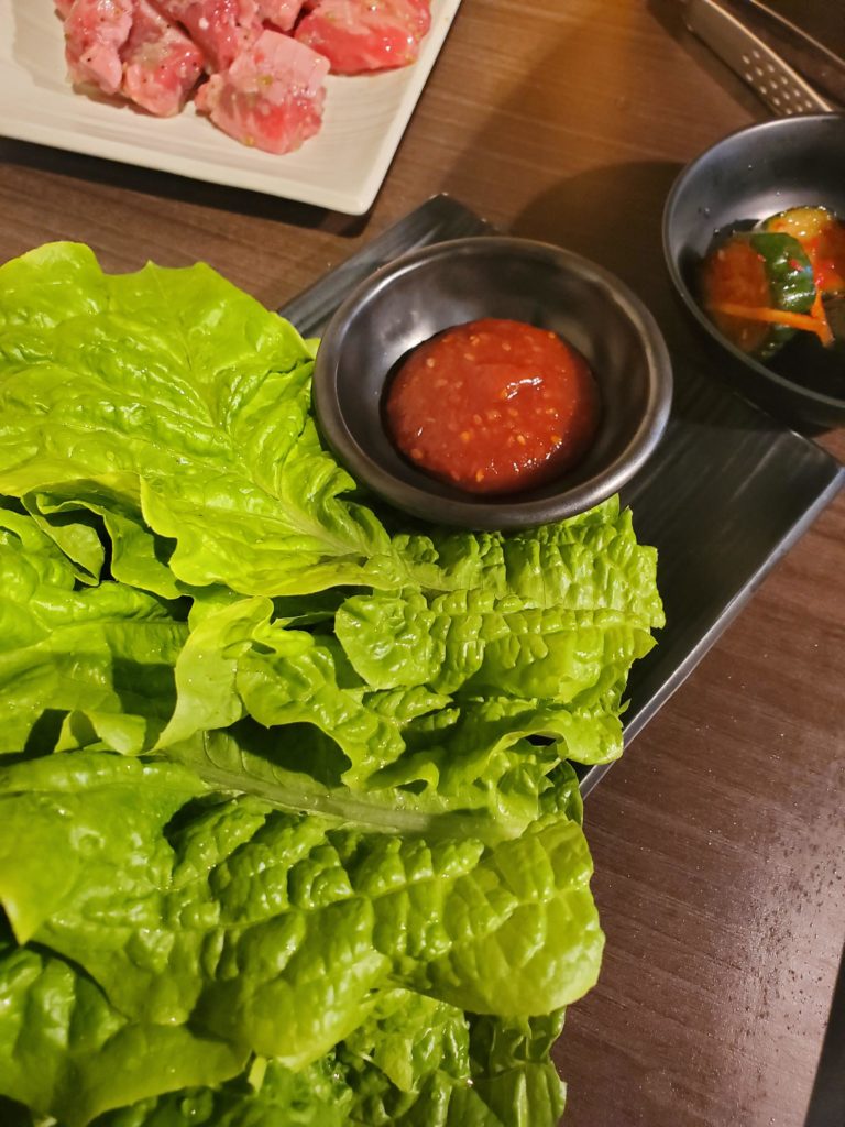 What is this condiment? Served at a yakiniku along side green vegetables. Has a sweet taste