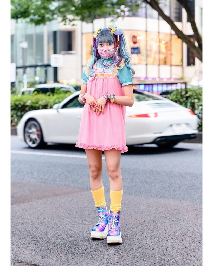 Kawaii Japanese street style personality Emiry (@emiry__yyy) on the street in Ha...