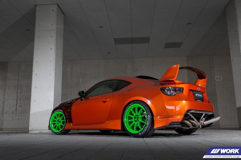 @goodgunracing Toyota 86 on WORK Emotion ZR10 (color: Energy Lime Green ELG) #ar...