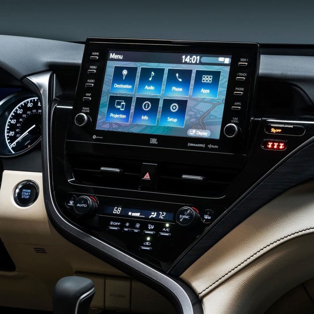 The 2021 #Camry XLE has a redesigned interior for an elevated ambience and optim...