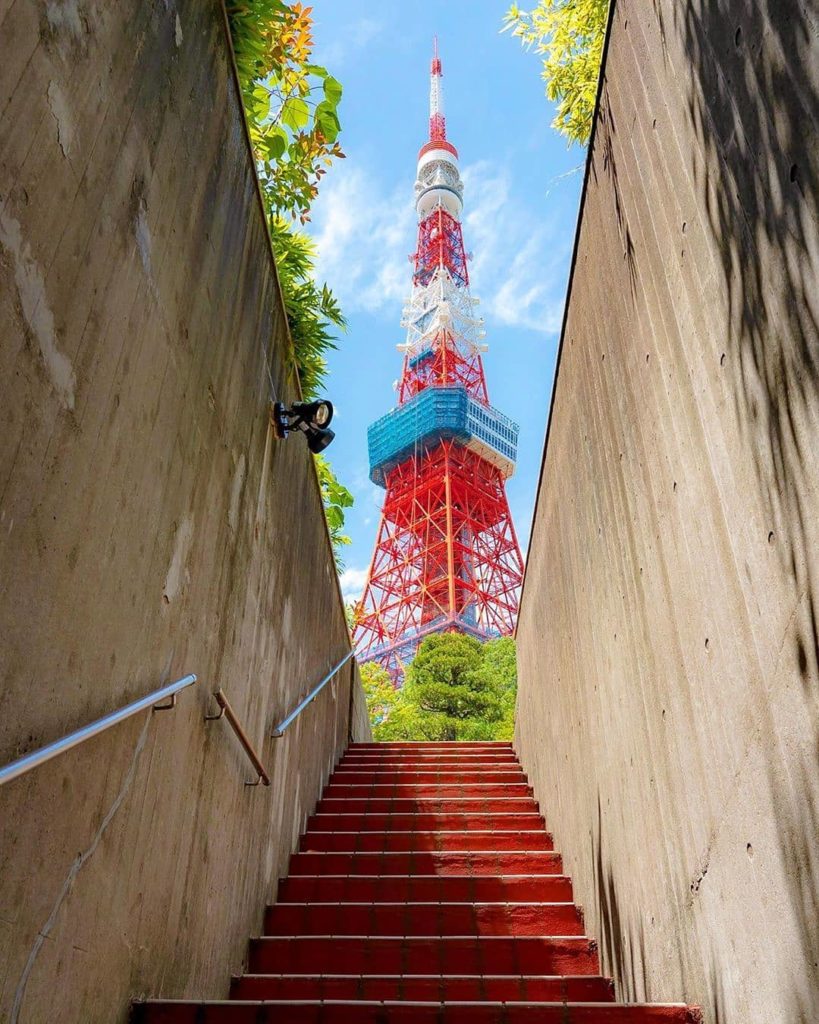 Japan Travel: This pretty view of Tokyo Tower comes from the stairs leading out of an undergro… This pretty view of Tokyo Tower comes from the stairs leading out of an undergro...