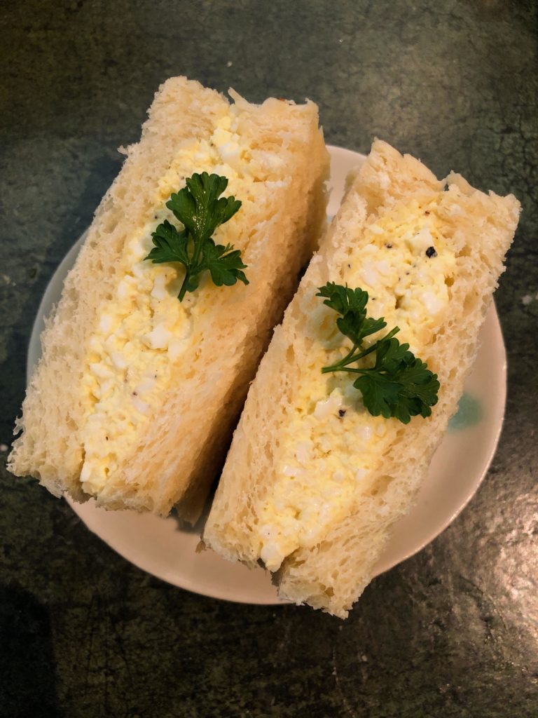 Konbini-style tamago sando on homemade shokupan