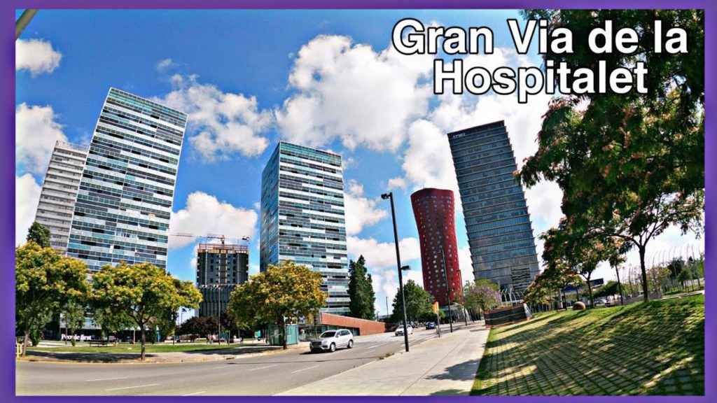 Spain Walking Tour at Granvia Avenue in Hospitalet in June 2020
