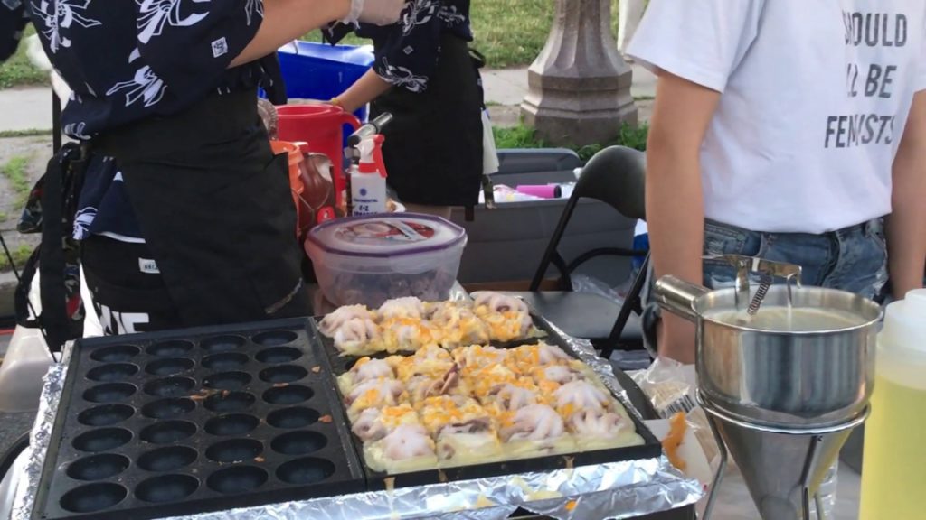 Japanese Street Food - Takoyaki Balls with cheese