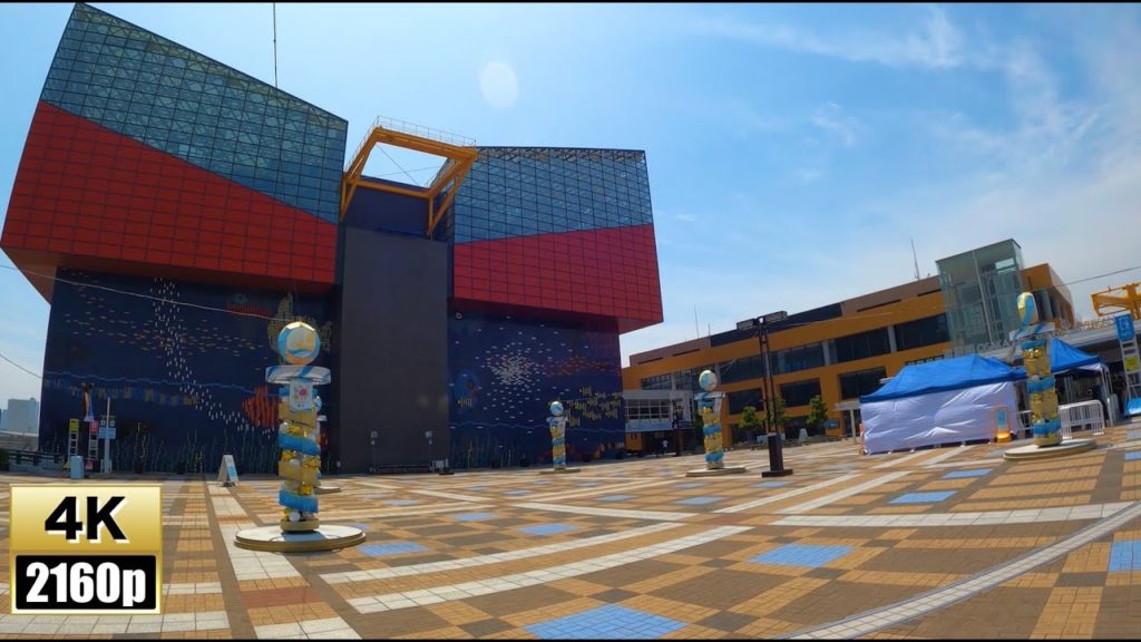 [4K]Osaka Walk：Clear sunny Tempozan seaside & Kaiyukan ( aquarium) 【Japan Travel】2020.6