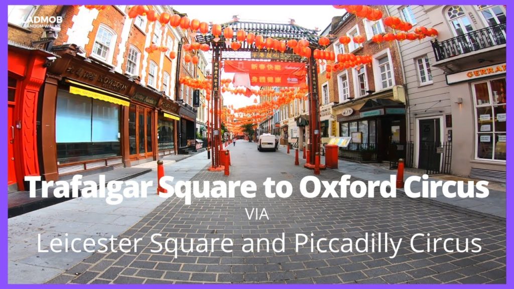 Trafalgar Square to Leicester Square , via Oxford Circus | London Walking Streets Tour 4k
