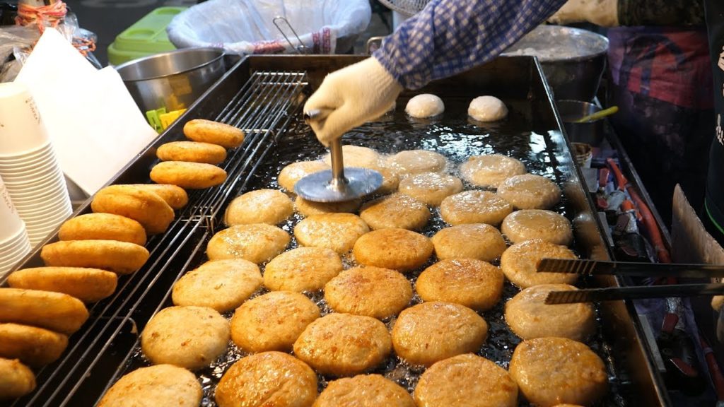 Korean Style Sweet Pancake with Seed (Hotteok) - Korean Street Food