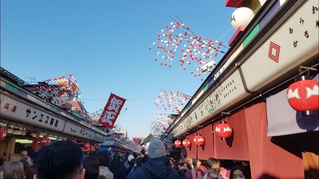 Busy Japanese festival at Sensoji temple Asakusa, Japan Tokyo.