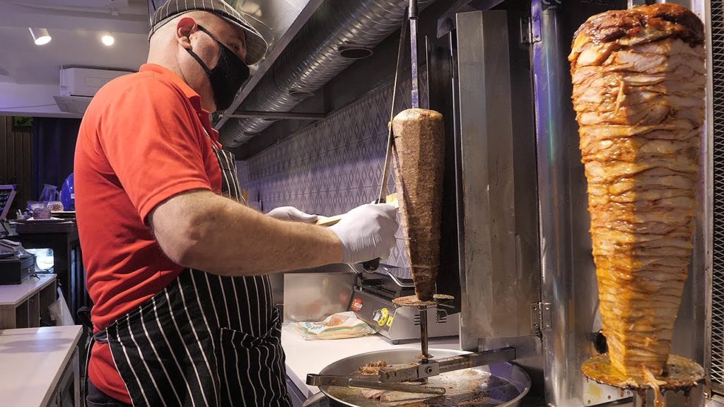 chicken & lamb mix kebab wrap - halal food / korean street food