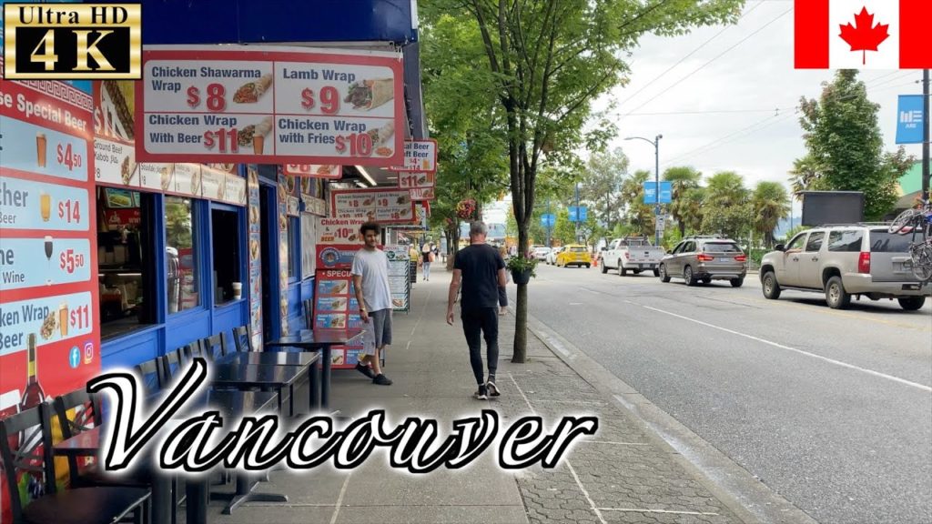 🇨🇦Vancouver Summer Walk - Denman Street -【4K 60fps】