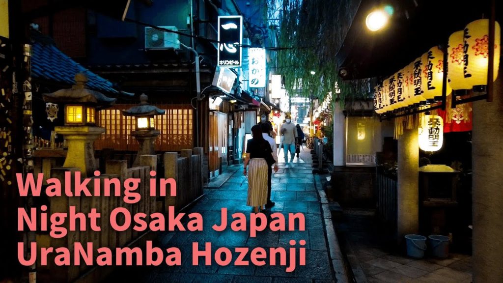Walking in Night Osaka,Japan. UraNamba,Hozenji. 大阪 裏難波 法善寺