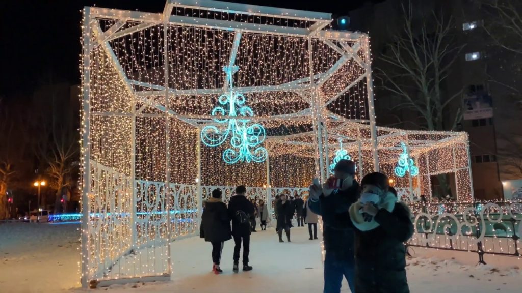 Odori Park Winter Light Trip, Sapporo Hokkaido 4K