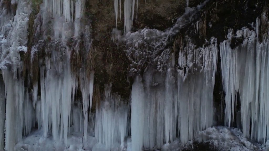 Mother Nature Drone Japan (4k)群馬県白根山と浅間山　熊川氷柱