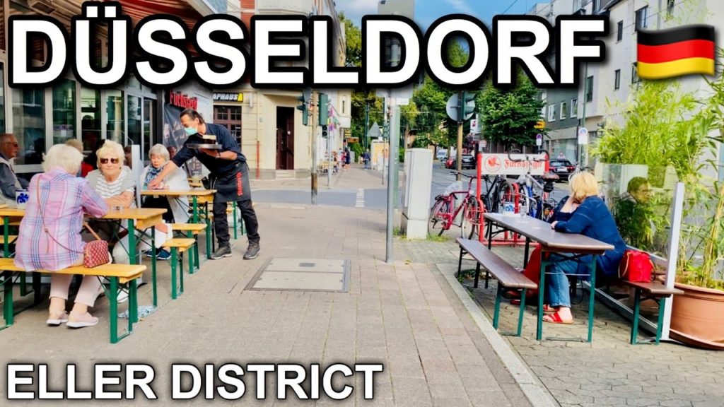 [4K] Walk in Düsseldorf - Urban Eller, Germany's Biggest Skate Park & Castle Eller