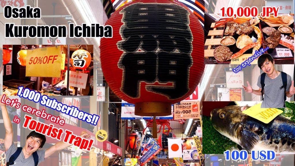 Osaka Local Man Cerebrating 1,000 subscribers in "Tourist Trap" Kuromon Ichiba Market, Namba #185