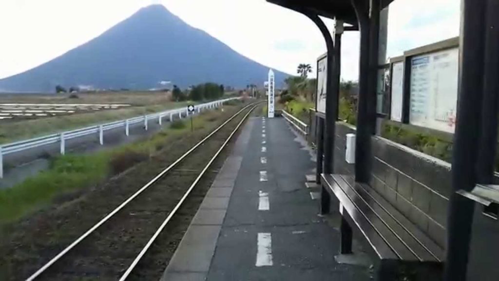 Most Southern JR Station! "NISHIOYAMA" in IBUSUKI City, Kagoshima, JAPAN! near Beautiful Mt. Kaimon!