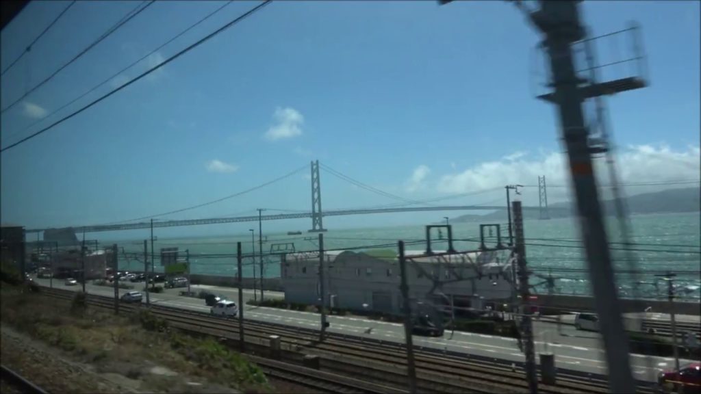 Daytime Train Trip  from  JR AKASHI to KOBE in Japan.
