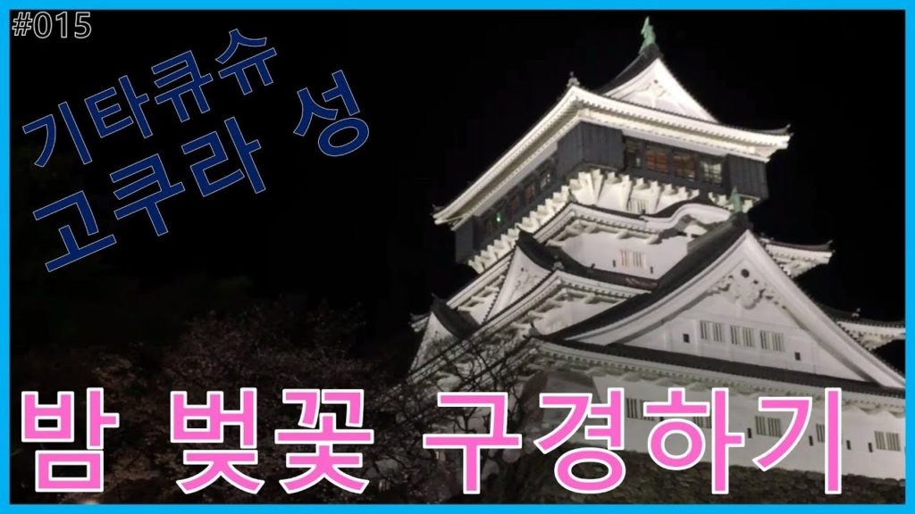 일본 기타큐슈 고쿠라성으로 밤 벚꽃구경 가기 / 일본생활 첫 야외촬영