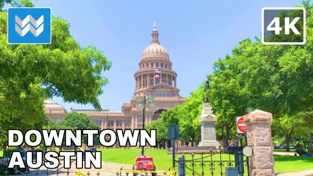 Walking Tour of Downtown Austin, Texas (State Capital) USA 2020 Travel Guide 🎧 Binaural Sound 【4K】