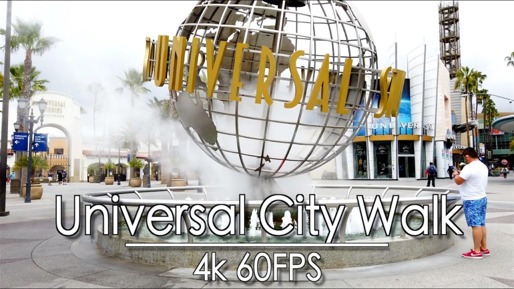 Walking Around Universal CityWalk, Los Angeles CA | 4k 60FPS | Binaural Unban Sounds