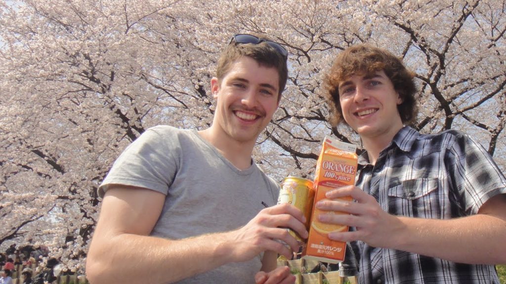 Hanami!! Having fun, hanging out under the Cherry Blossoms~ (Student exchange in Japan)