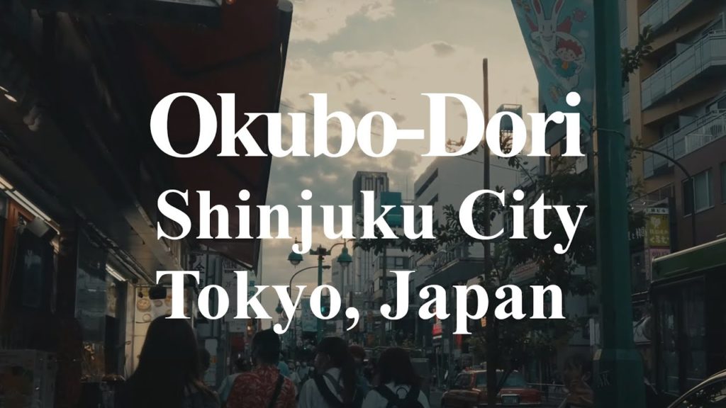 Walking tour on Okubo-Dori, Shinjuku City, Tokyo, Japan