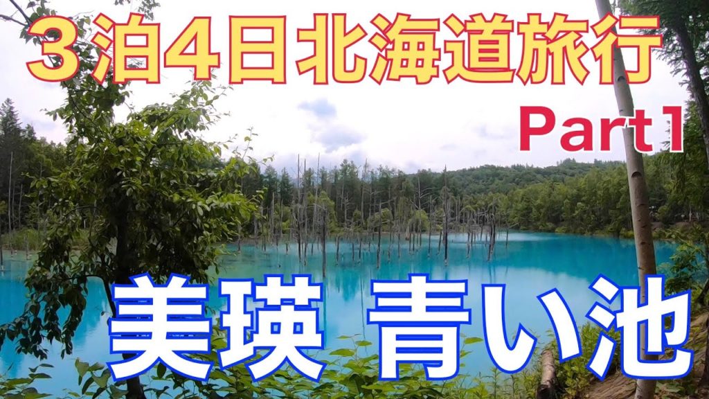 【北海道旅行2020夏】Part1.美瑛、トマム、知床1000km３泊4日北海道横断旅行。1日目前半。札幌から美瑛青い池を見に行きます。青い池周辺は綺麗に整備されて、綺麗な青い池を楽しめました