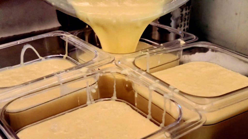 Handmade egg waffles & Handmade whipped cream - korean street food