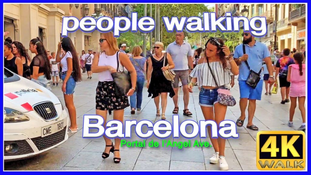 【4K】WALK BARCELONA Spain PEOPLE walking SLOW TV travel vlog