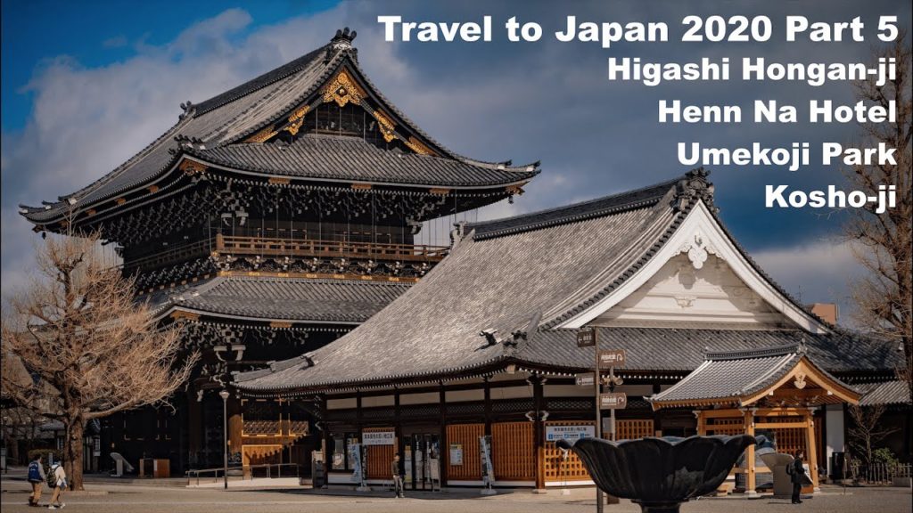 Travel to Japan. Part 5: Kyoto. Higashi Hongan-ji, Henn Na Hotel, Umekoji Park, Kosho-ji temple. 4K
