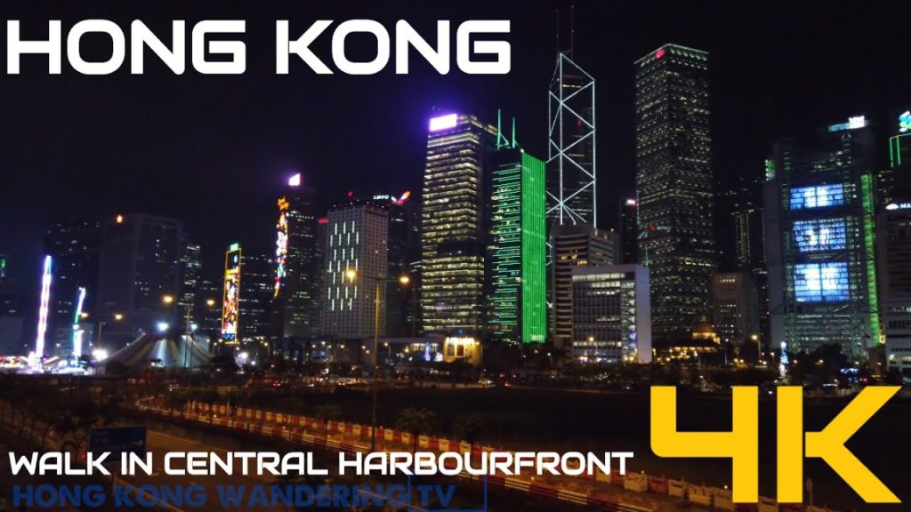 CHRISTMAS NIGHT WALK IN HONG KONG CENTRAL HARBOURFRONT (ULTRA HD 4K)
