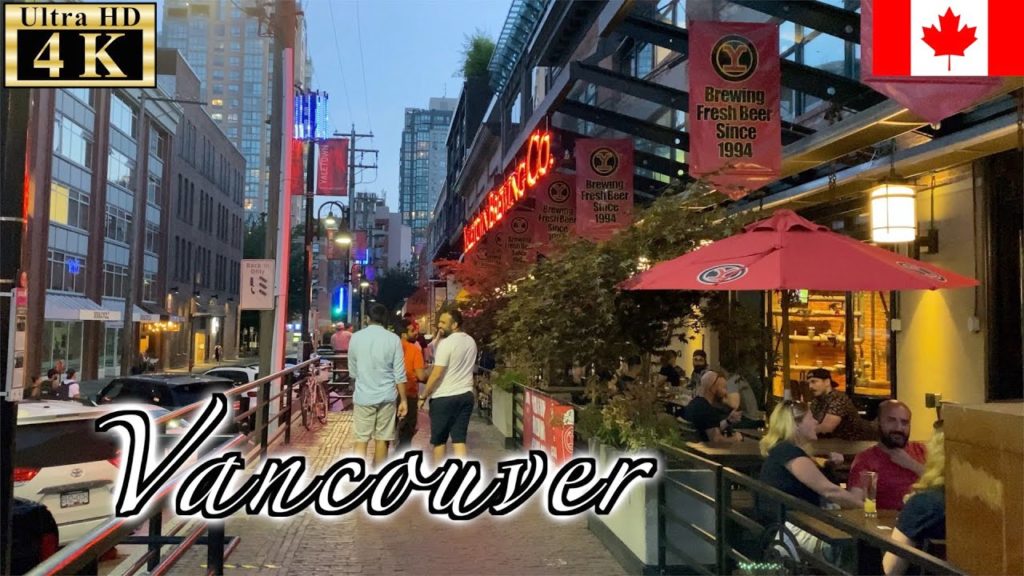 🇨🇦Vancouver Night Walk - Yaletown -【4K 60fps】