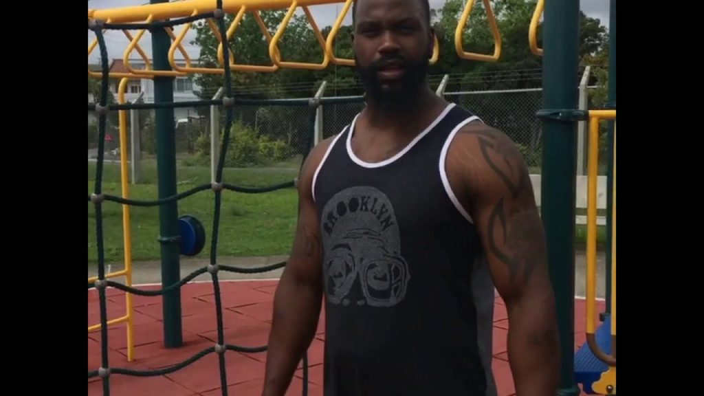 Outdoor fitness circuit while on vacation in Okinawa, Japan