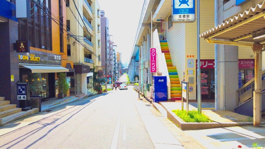 [4k] Japan Walking Tour | Relaxing Walk to Subway Station Along Green Road