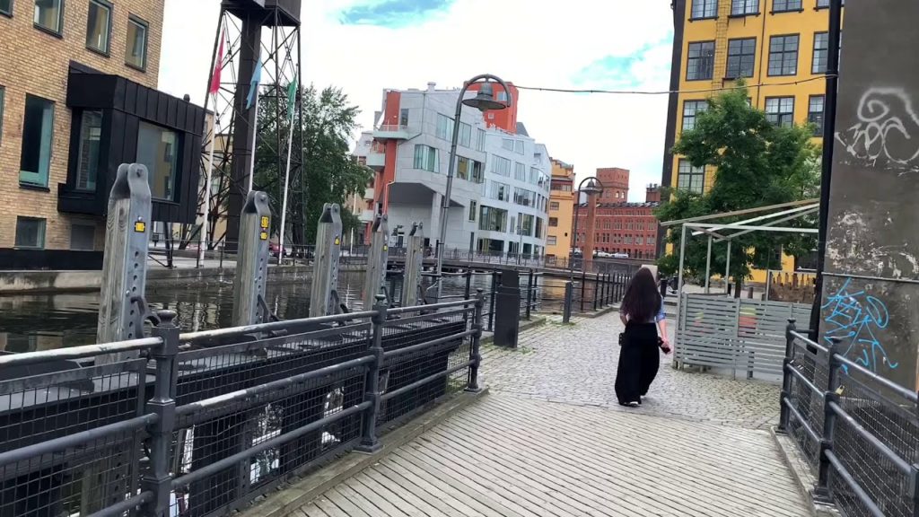 Norrköping Old Industrial Area: virtual walk along river and 1800’s factories
