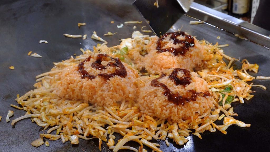 Teppanyaki fried rice, Sausage, Steak, Egg and bulgogi | Korean Street food