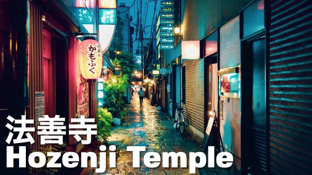 雨の法善寺周辺を散歩 Rainy Osaka Night Walk - Hozenji Temple 4K Japan
