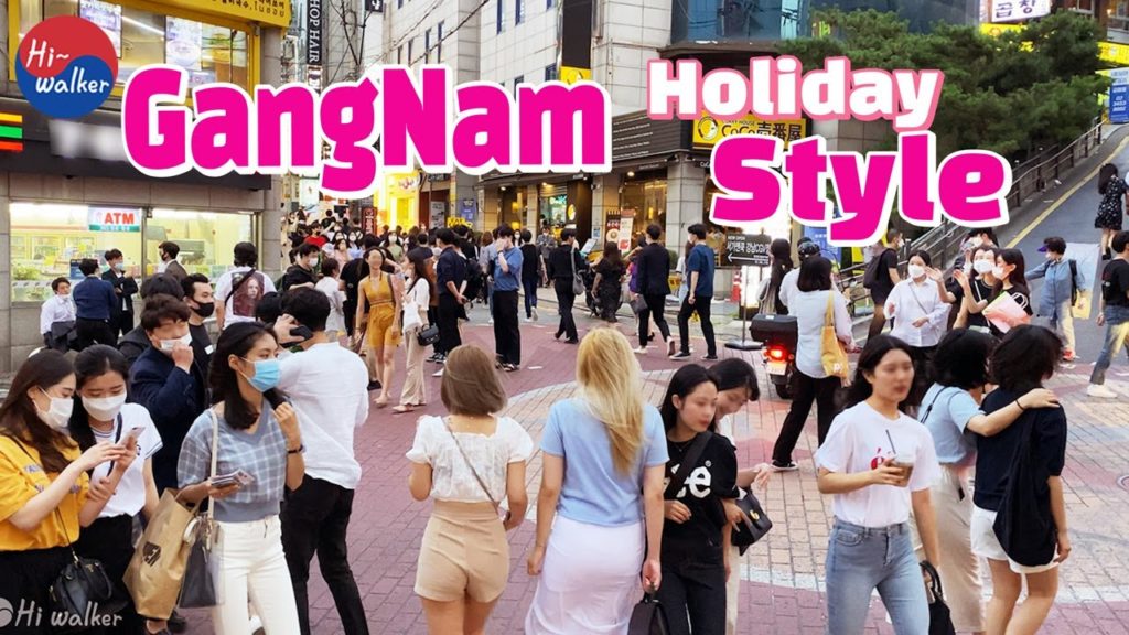 [4K]Colorful and crowded Seoul Korea Gangnam-daero Shinnonhyeon Station  Saturday evening walk강남서울
