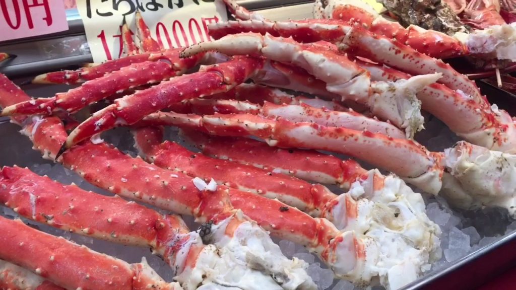 Street Food in Osaka, Japan, Kuromon Market