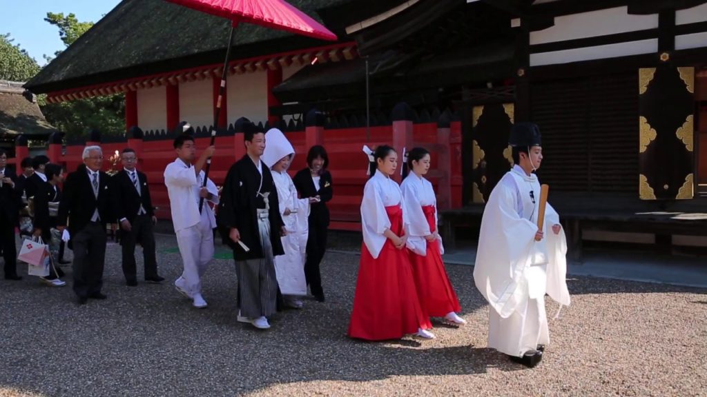 大阪の住吉大社で神前式の結婚式に遭遇【住吉大社】Japanese wedding in Sumiyoshi shrine Osaka.