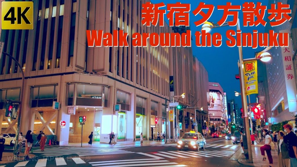 [Walking Japan] Walk around the Shinjuku Sta.  / Binaural City 3D Sounds  4K Video Tokyo