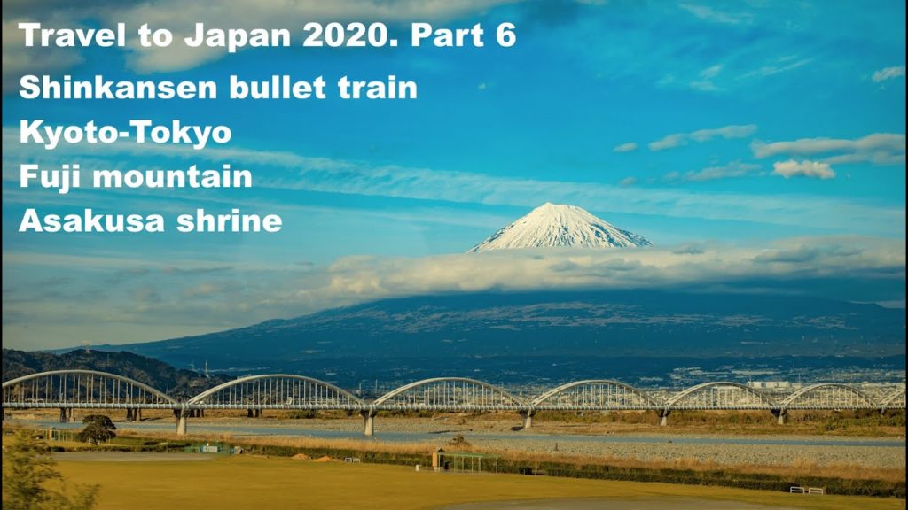 Travel to Japan. Part 6: Kyoto to Tokyo on the Shinkansen bullet train, passing Fuji mountain. 4K