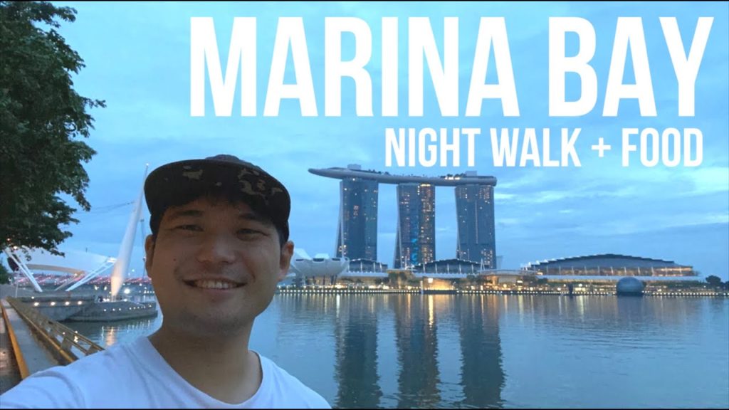 Marina Bay Night Walk + Street Food | Amazing Stingray and Satay