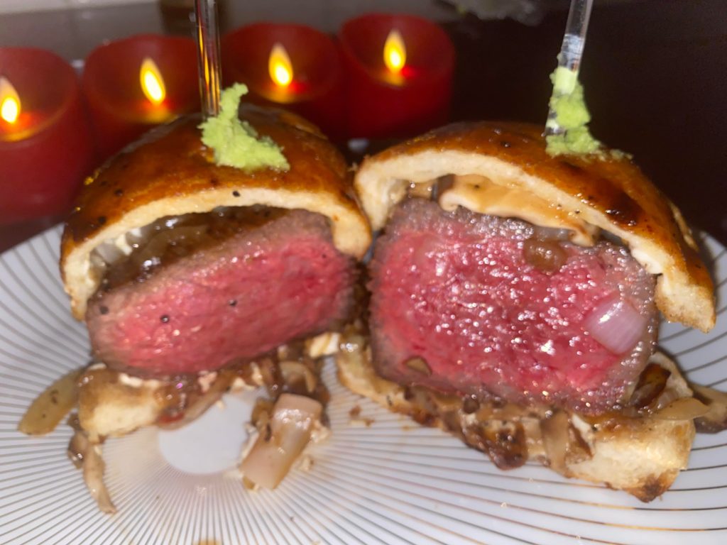 Delicious Wagyu Cheese Steak Sandwich 😊😆