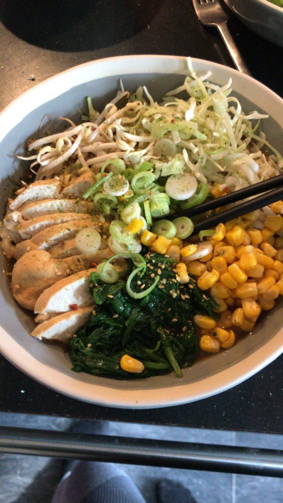 Miso ramen! (Ramen buried under the toppings haha)